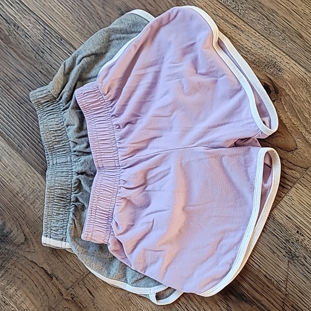 BCG Shorts Set of 2, Size S (7), Purple, Heather Grey, White, Soft